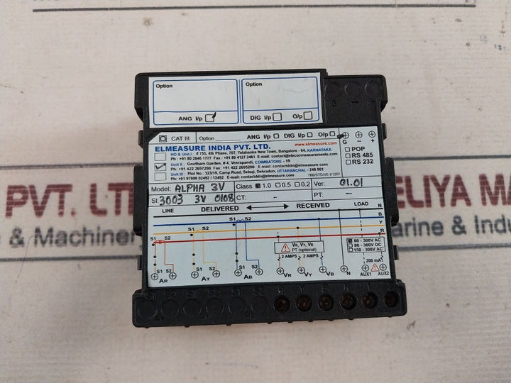 Elmeasure Alpha 3V Volt Meter 80-300V Ac