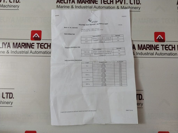  Elster A1800 Alpha Meter