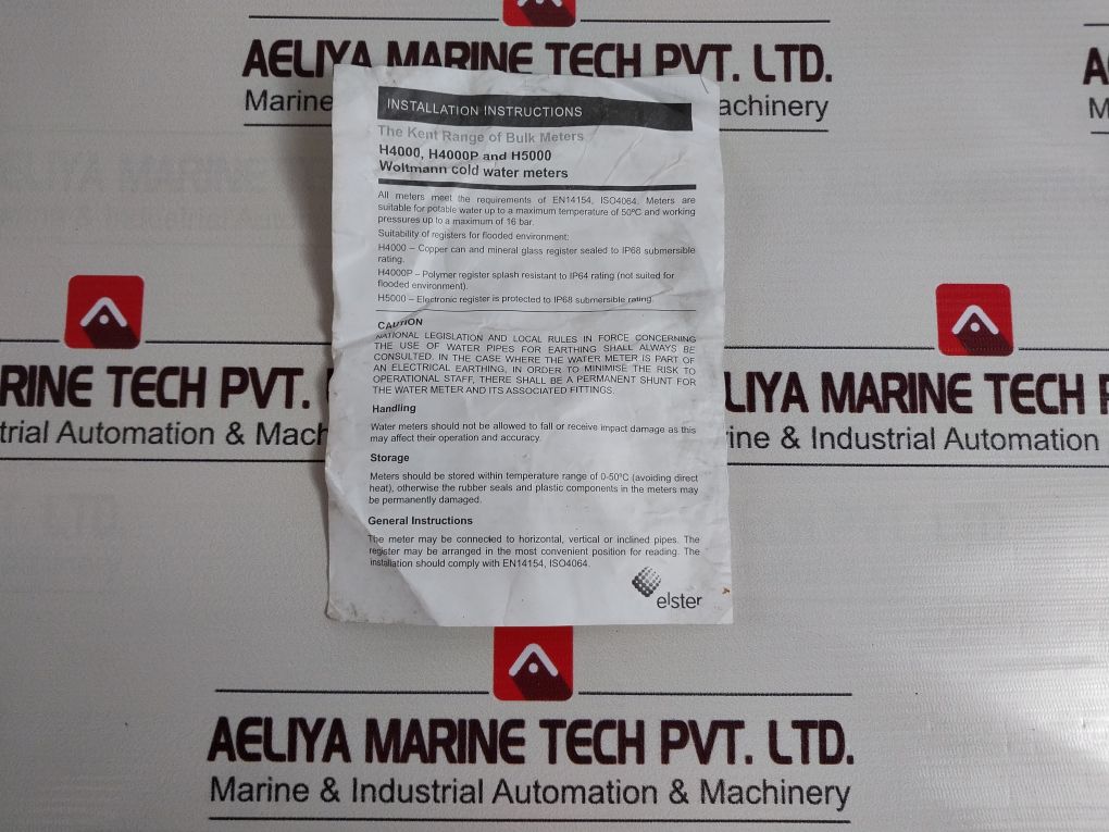 Elster H4000 Woltmann Cold Water Meter 31715545