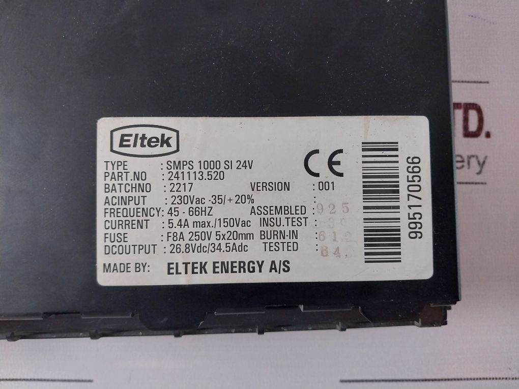 Eltek Energy Smps 1000 Si 24V Power Supply 241113.520