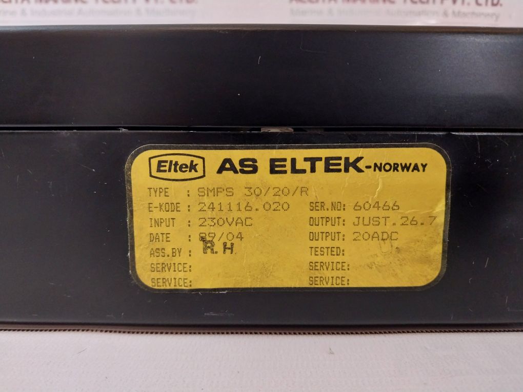 Eltek Smps 600 Power Supply 230Vac
