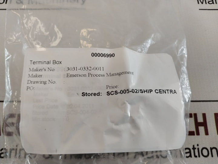 Emerson 03031-0332-0011 Terminal Box/Block 33-7501-01483-z