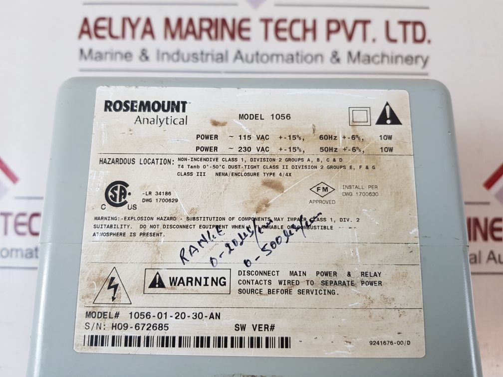 Rosemount emerson 1056-01-20-30-an liquid analyzer
