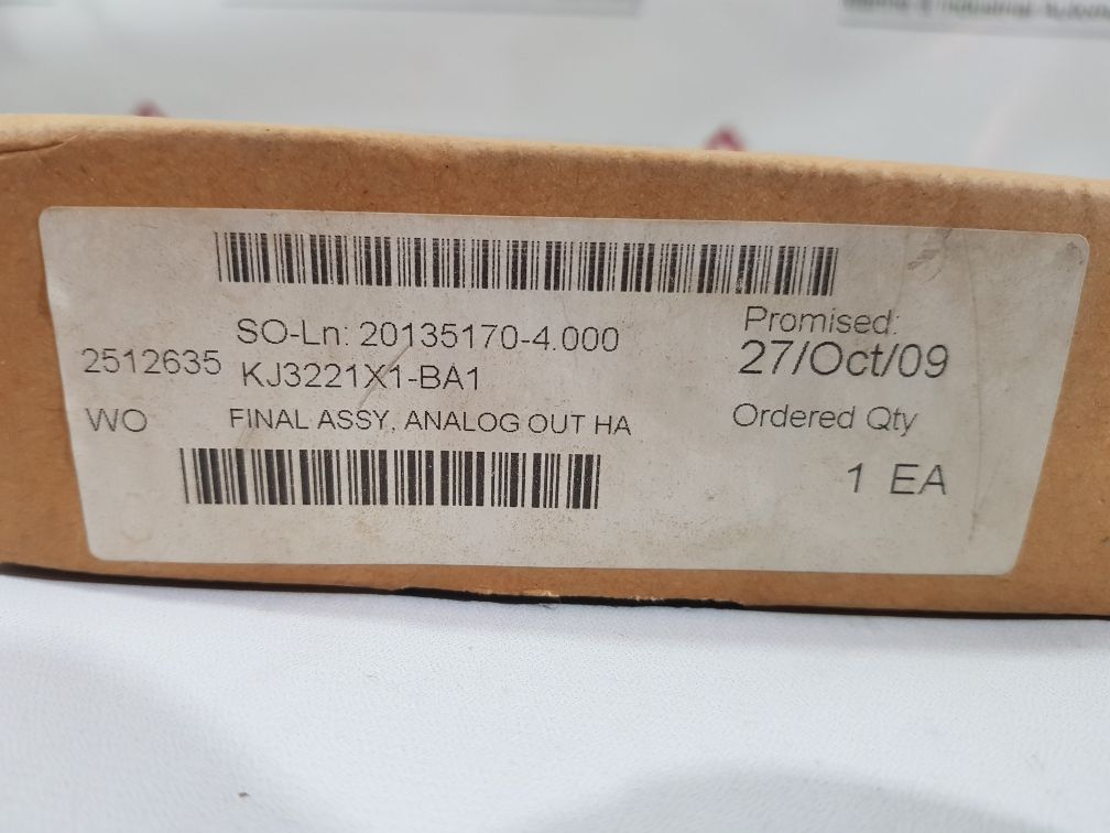 Emerson Kj3221X1-ba1 Input Module 12P2531X112