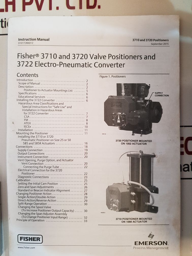 Fisher 3720 valve positioner 3720-522-4597128