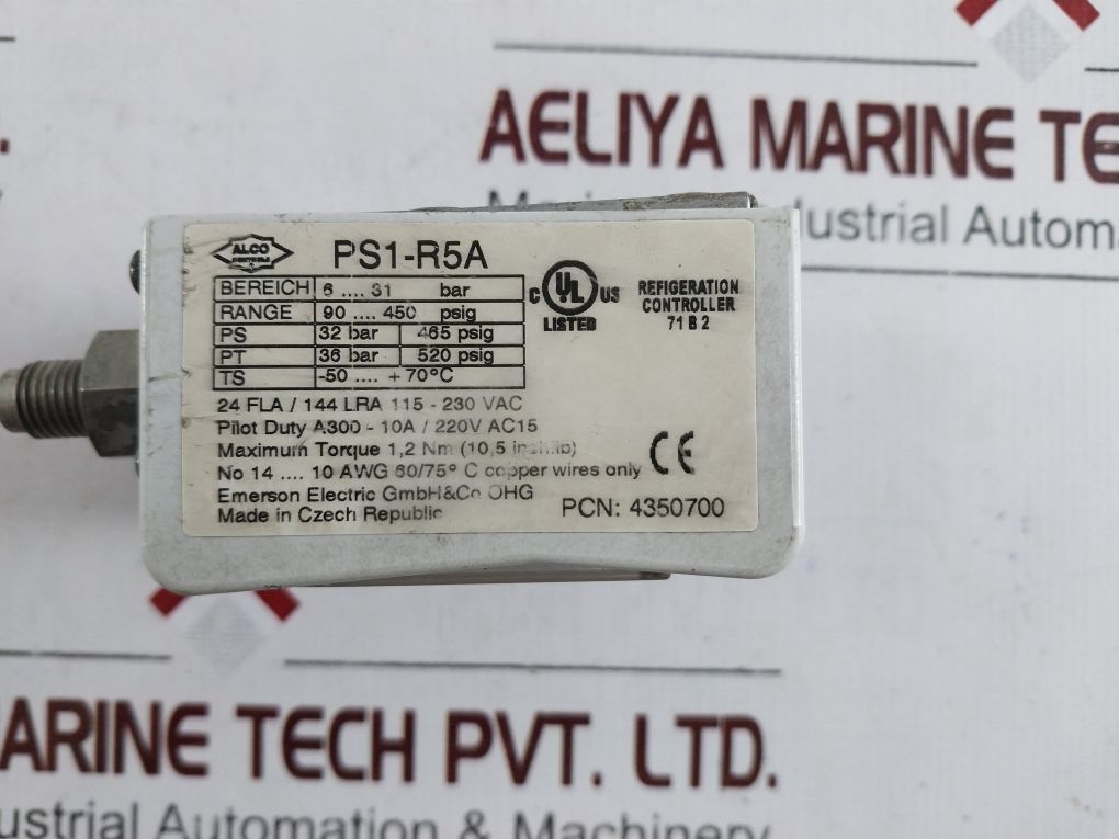 Emerson Ps1-r5A Pressure Control