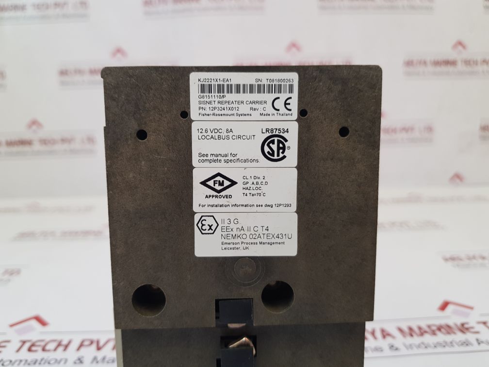 Emerson Kj2221X1-ea1 Sisnet Repeater Carrier 12P3241X012 Rev C