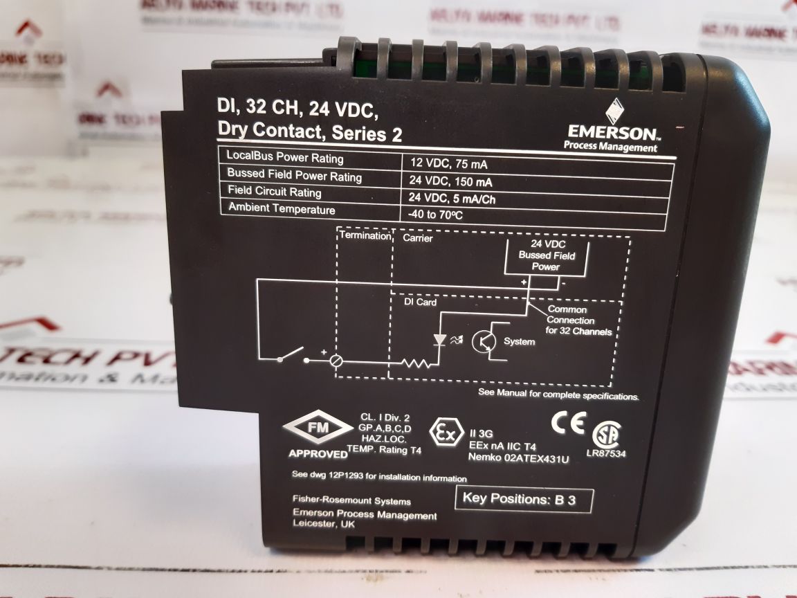 Emerson Kj3203X1-ba1 Digital Input Module 12P3270X032 RevC
