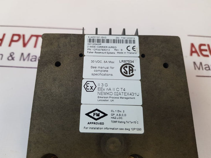 Emerson Kj4001X1-ba3 2-wide Carrier WRed 12P3378X012,Rev B