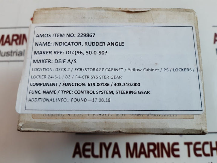 Emri Dlq96 50-0-50Ø Rudder Angle Indicator