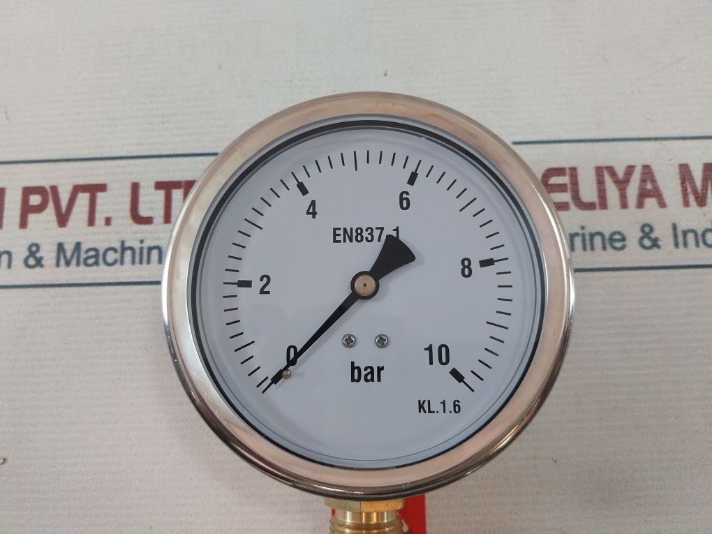Kl.1.6 Pressure Gauge En837-1 0-10 Bar