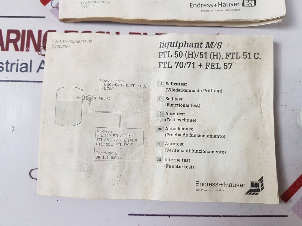 Endress+Hauser Liquiphant M Ftl51-ggf2Bb7G4A Level Switch
