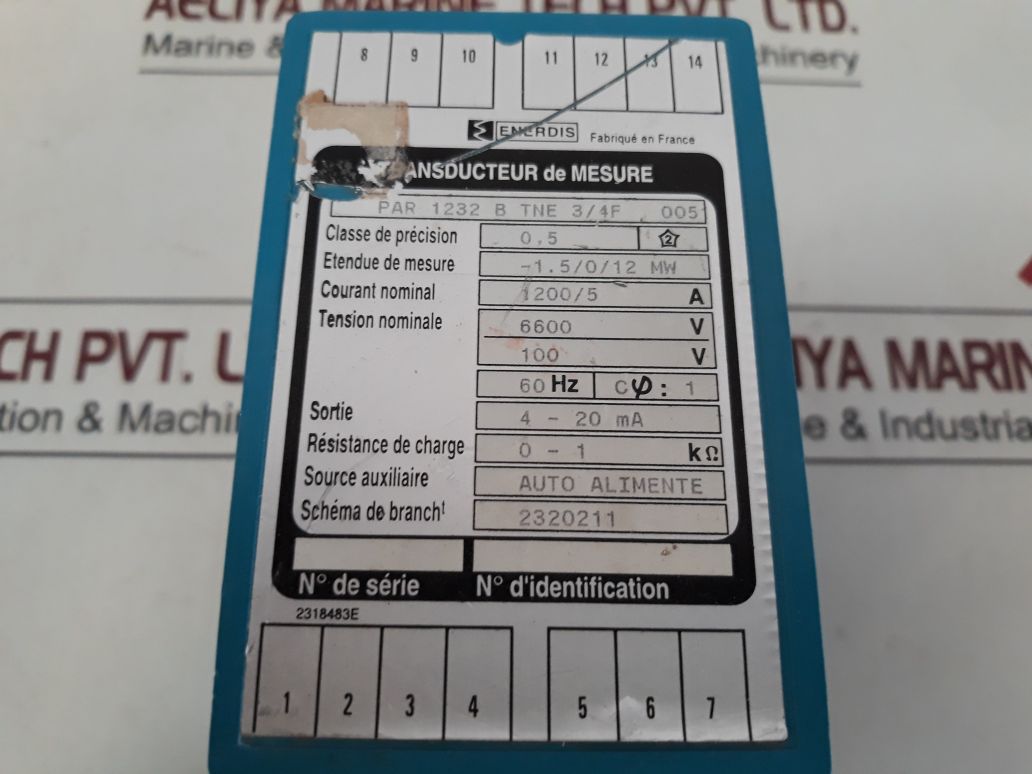 Enerdis Par 1232 B Tne 3/4F 005 Measurement Transducer