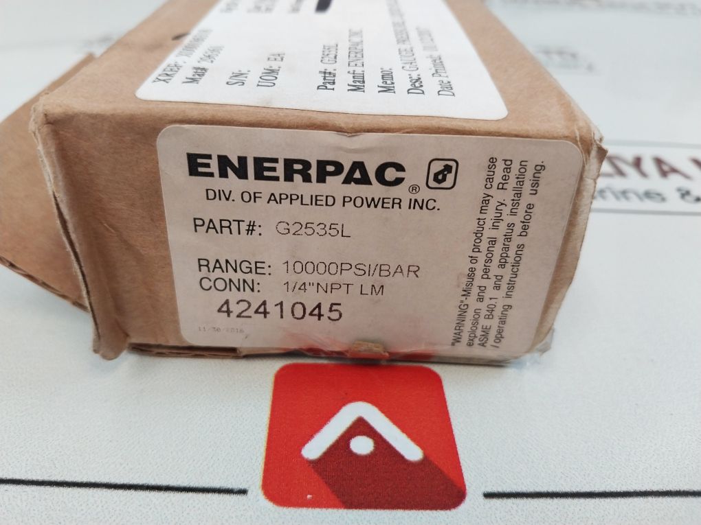 Enerpac G2535L Pressure Gauge 0-10000Psi