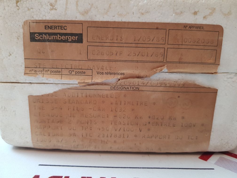 Enertec caw 1032 tne 3/4 fils additional box t82 current: 1000/5a