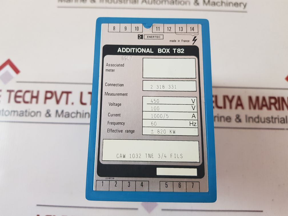 Enertec caw 1032 tne 3/4 fils additional box t82 current: 1000/5a