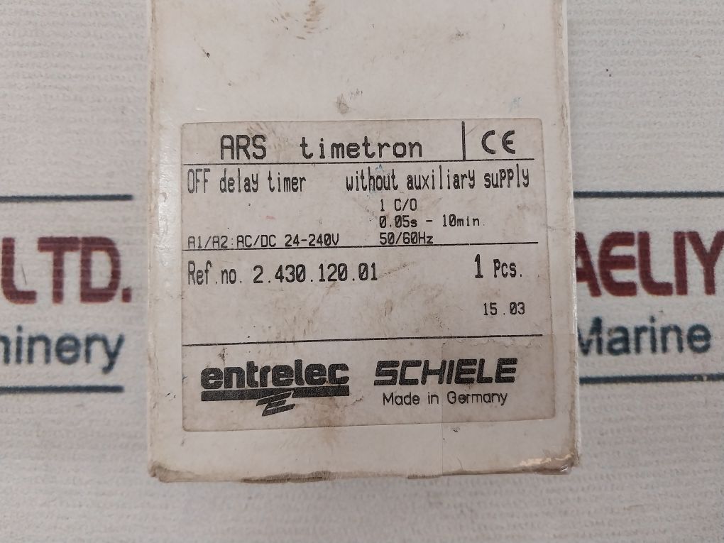 Entrelec 2.430.120.01 Off Delay Timer 0.05 S - 10Min
