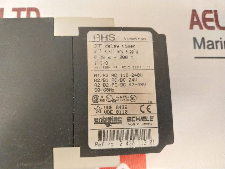 Entrelec Ahs Off Delay Timer With Auxiliary Supply 0.05S-300 H