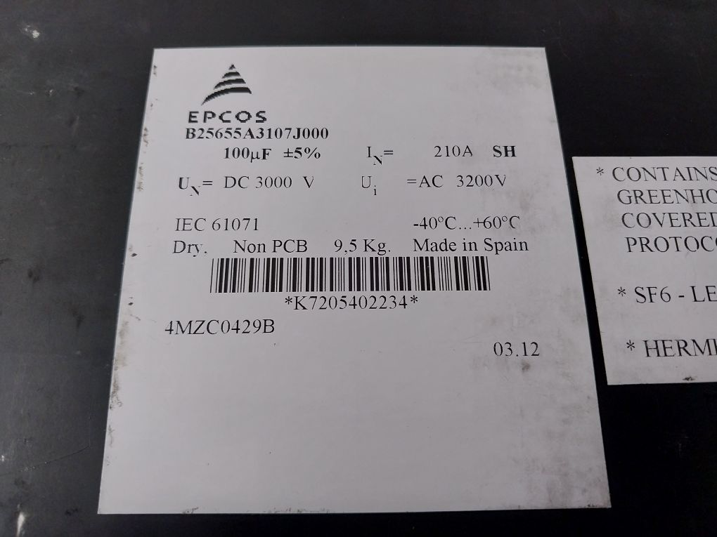 Epcos B25655A3107J000 Electrical Capacitor