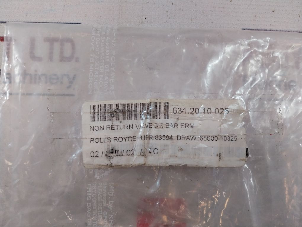 Ermeto 2.5 Bar Non Return Valve 65600-10325
