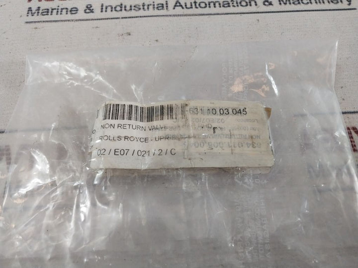 Ermeto Non Return Valve 2.5 Bar Rhd