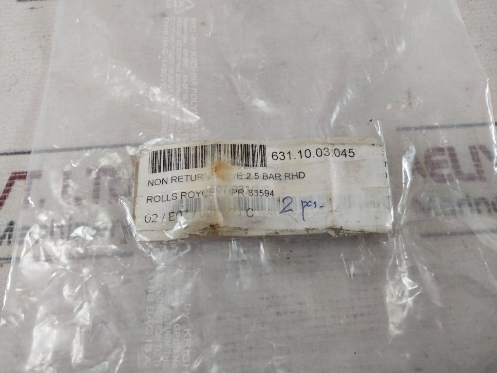 Ermeto Non Return Valve 2.5 Bar Rhd