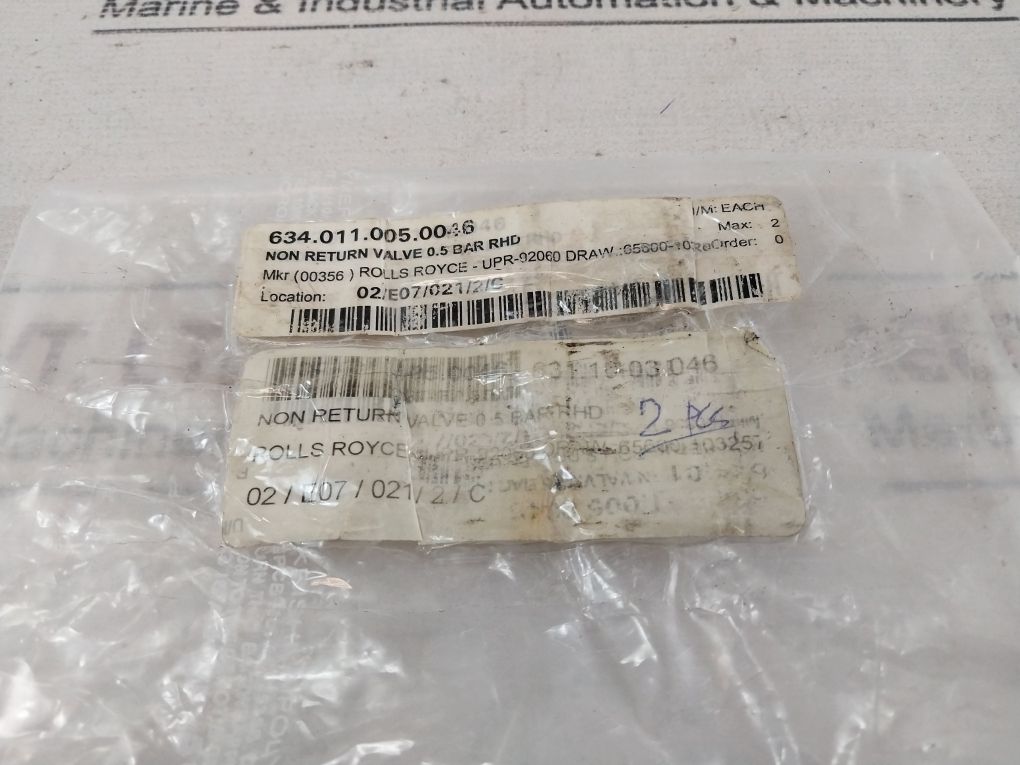 Ermeto Upr-92060 Non Return Valve 0.5 Bar Rhd