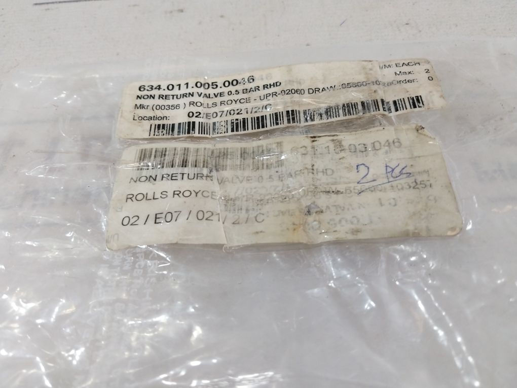 Ermeto Upr-92060 Non Return Valve 0.5 Bar Rhd