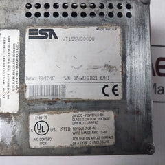Esa Vt155W00000 Rev: 1 Operator Interface Panel