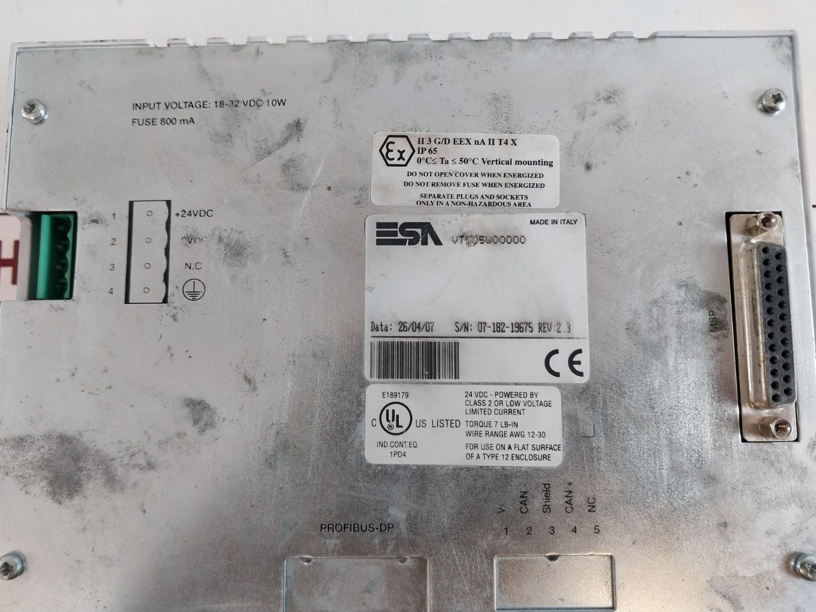 Esa Vt505W00000 Operator Interface Touch Screen Panel