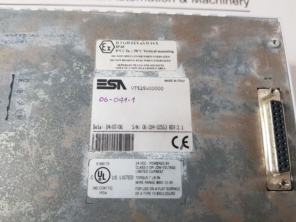 Esa vt525w00000 touch screen panel rev: 2.1 