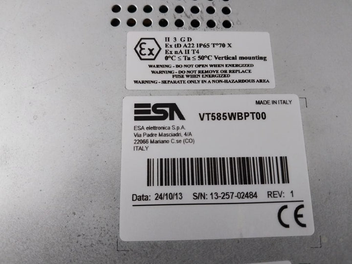 Esa Vt585Wbpt00 Touch Screen Operator Interface