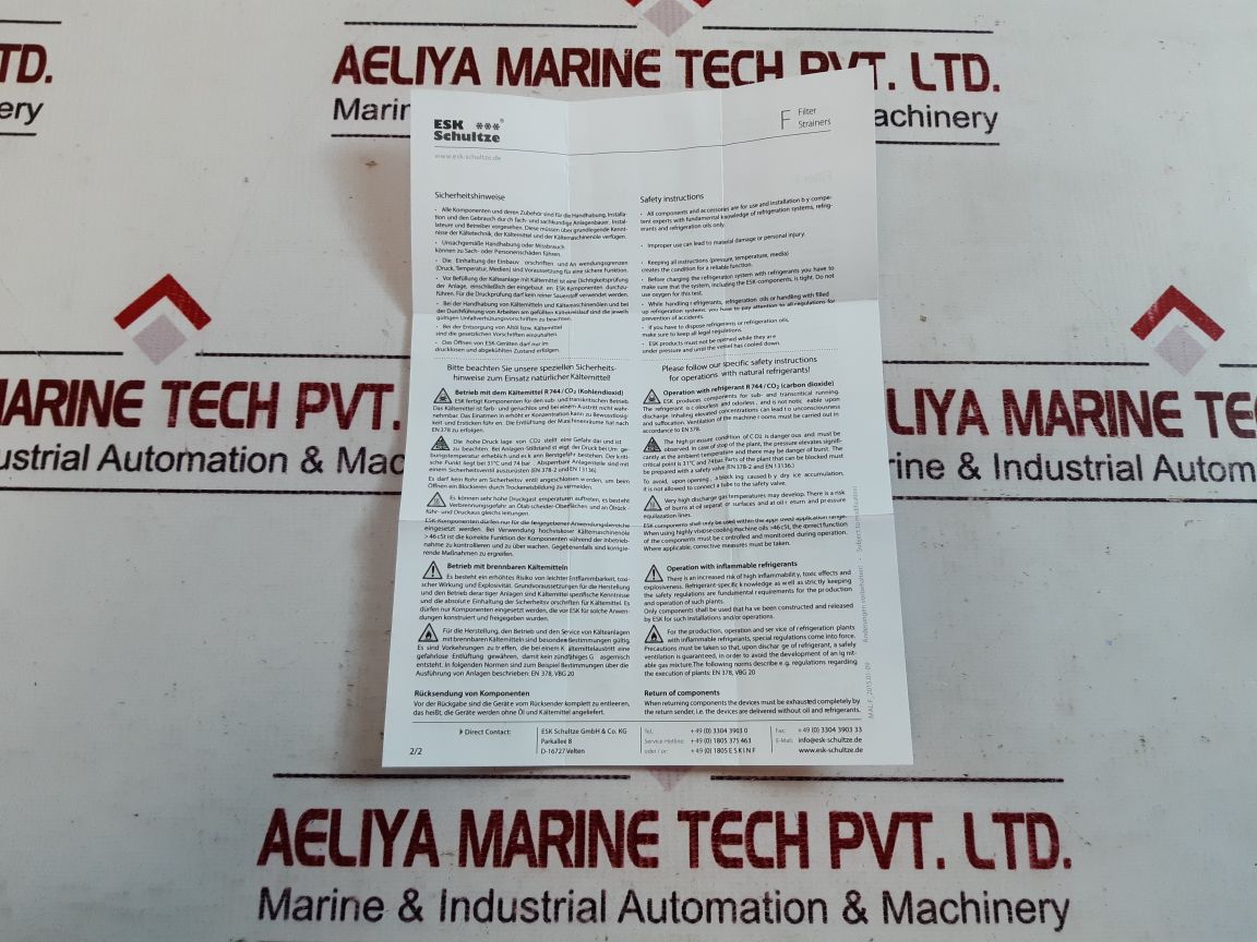 Esk schultze f-10b filter strainer