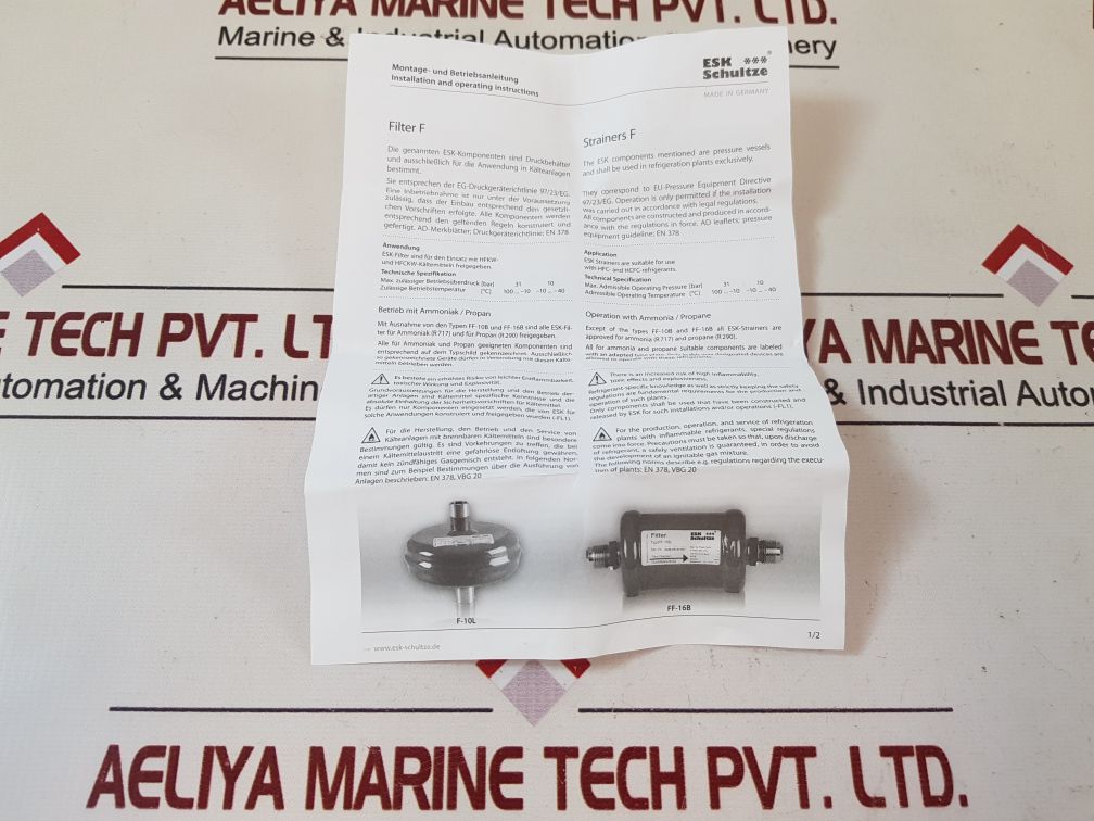 Set of 2x Esk schultze f-10l filter strainer 913364