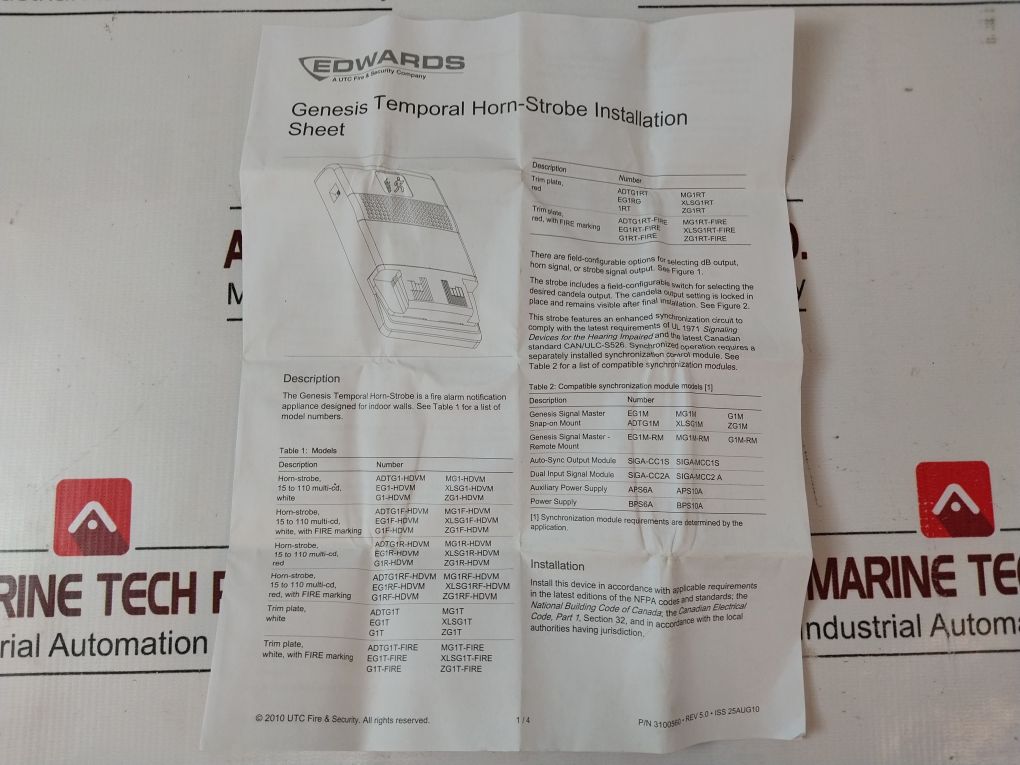 Est G1Rf-hdvm Multi Cd Horn-strobe Fire Alarm