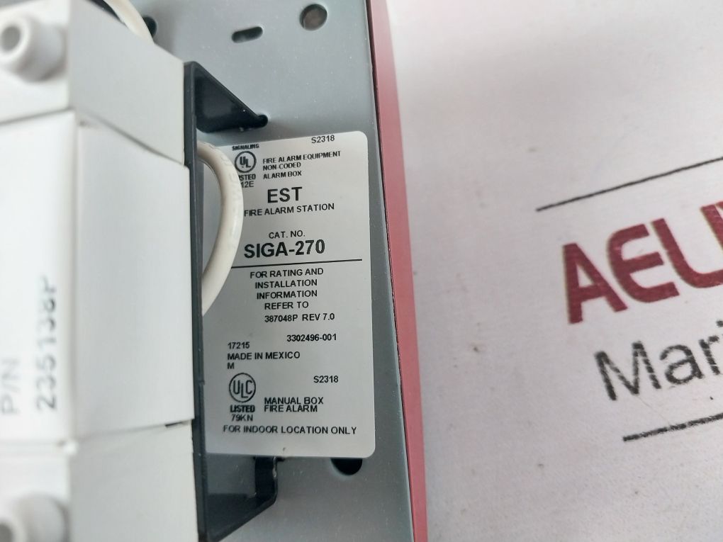 Est Siga-270 Fire Alarm Pull Station