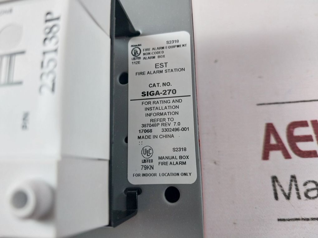 Est Siga-270 Fire Alarm Pull Station Rev 7.0