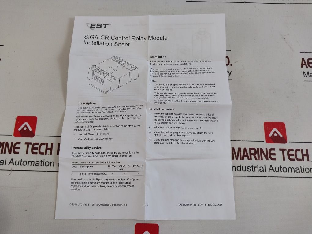 Est Siga-cr Addressable Control Relay Module