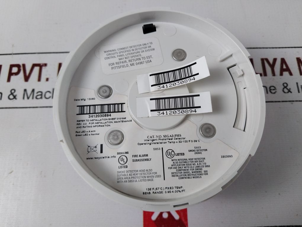 Est Siga2-phs Intelligent Photo/Heat Electric Smoke Detector