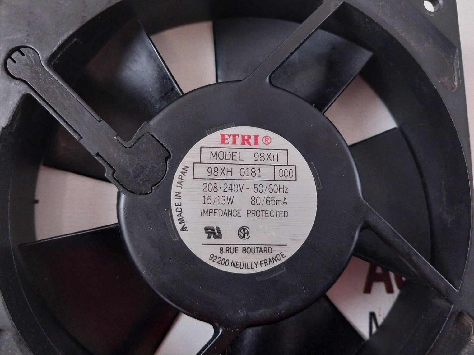 Etri 98Xh 0181 000 Fan
