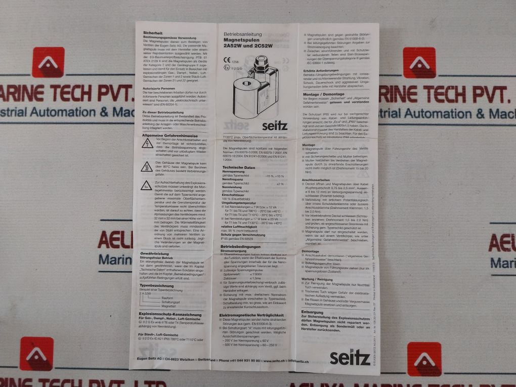 Eugen Seitz 2A52W Solenoid Valve Epdb-06-315-sd-exm Ip 65/67