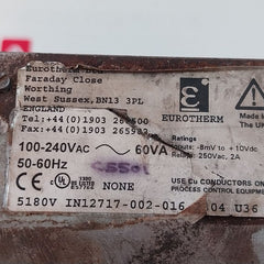 Eurotherm 5180V (Not Working) Chartless Video Graphics Recorder 250V Ac