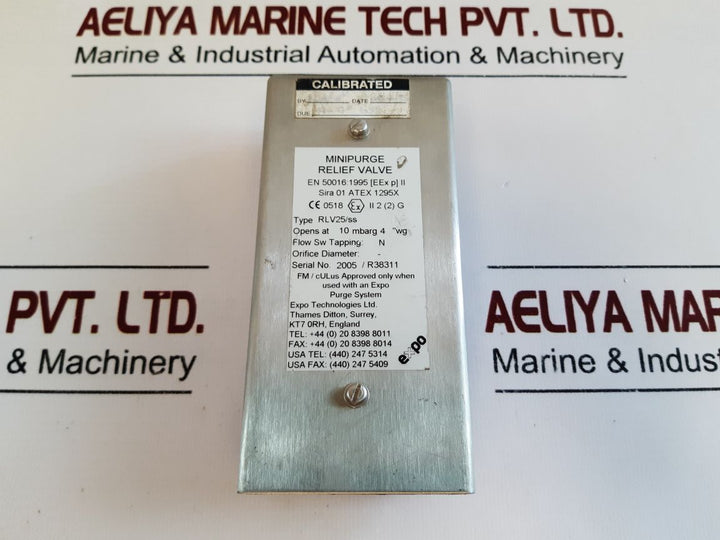 Expo Technologies Rlv25/Ss Minipurge Relief Valve