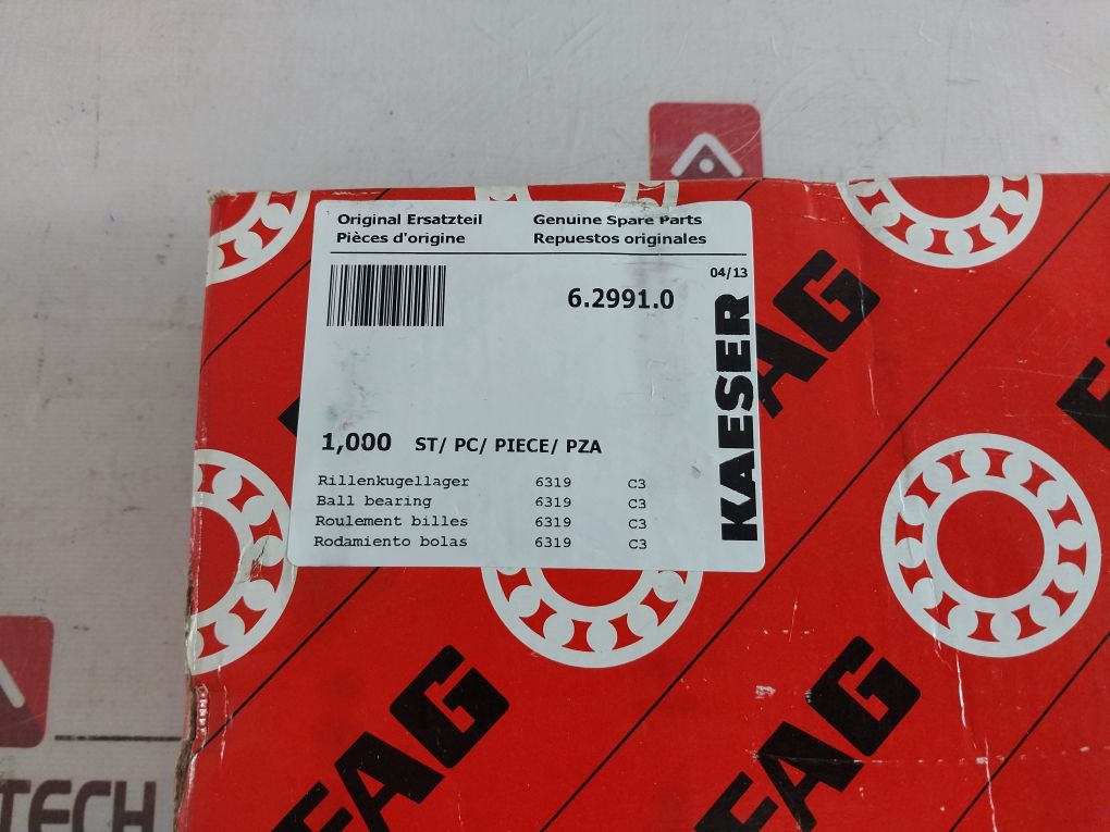 Fag 6319-c3 Ball Bearing With 6.3234.0 Grease
