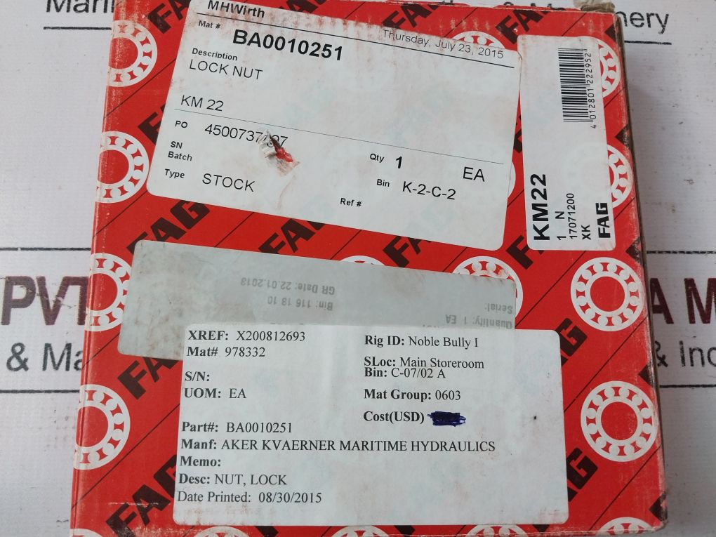 Fag Km22 Bearing Lock Nut