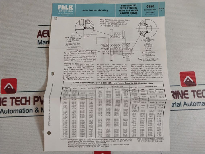 Falk Fo0-14000-013 Shaft Assy With Speed Reducers