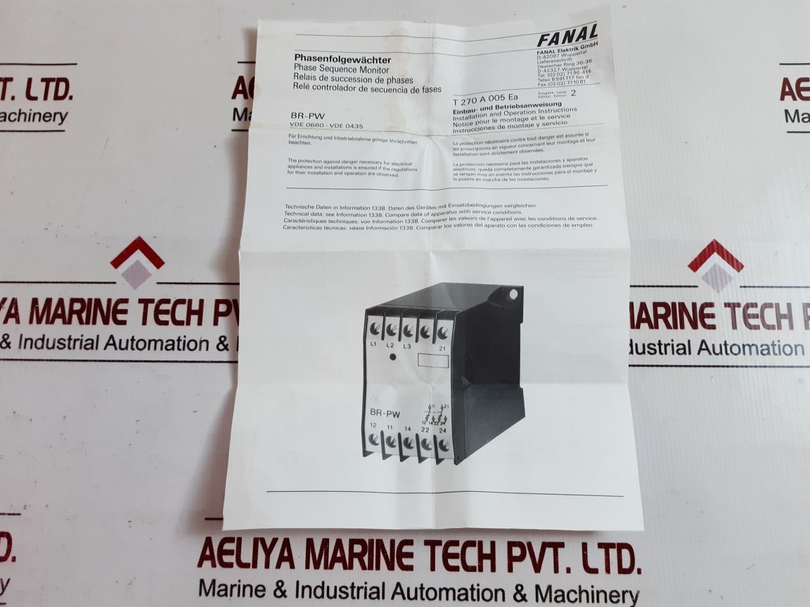 Fanal Br-pw Phase- Sequence Monitor 3Ac 50…60Hz 380…415V
