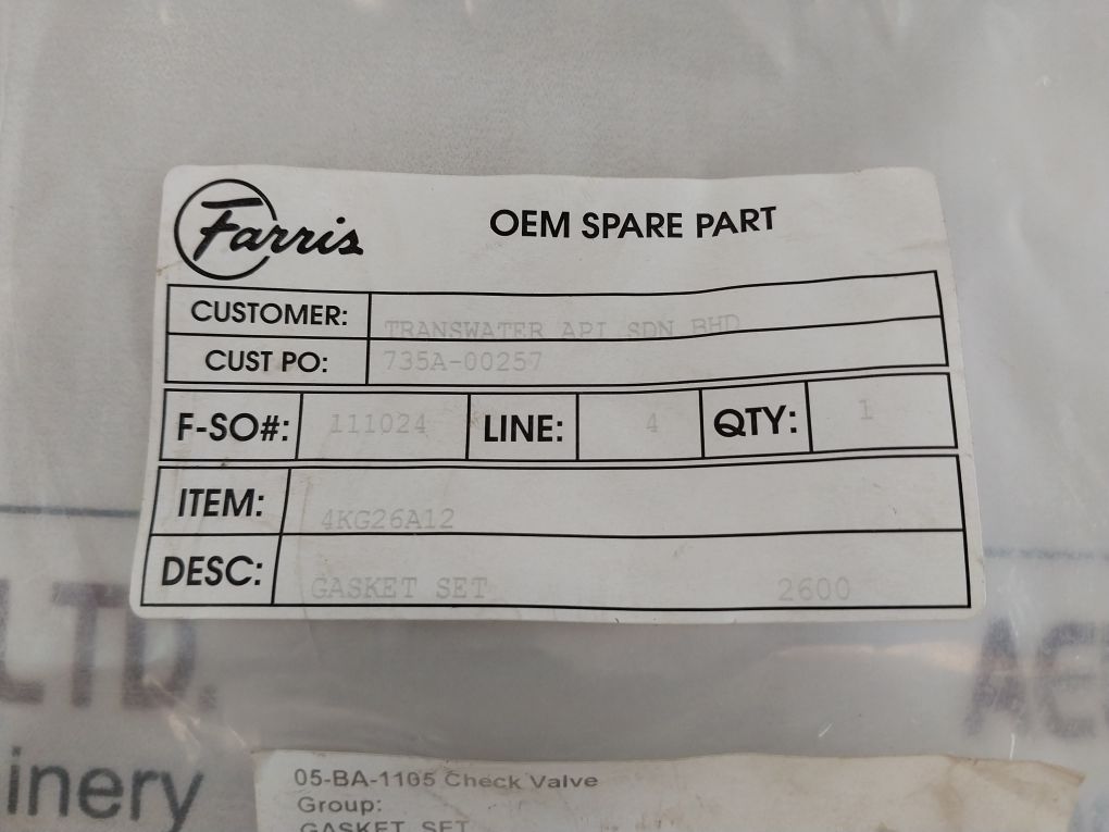 Farris 4Kg26A12 Gasket Set