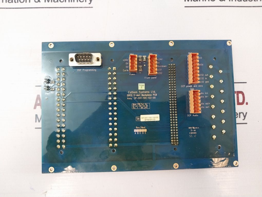 Fathom Systems Sp-041-100-122-80 Ddcs 2-slot Backplane Printed Circuit Board