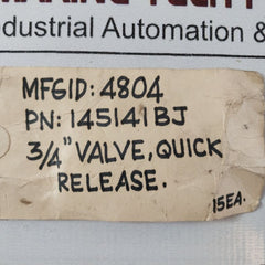 Fawick Airflex Size 3/4 Quick Release Valve 2488949